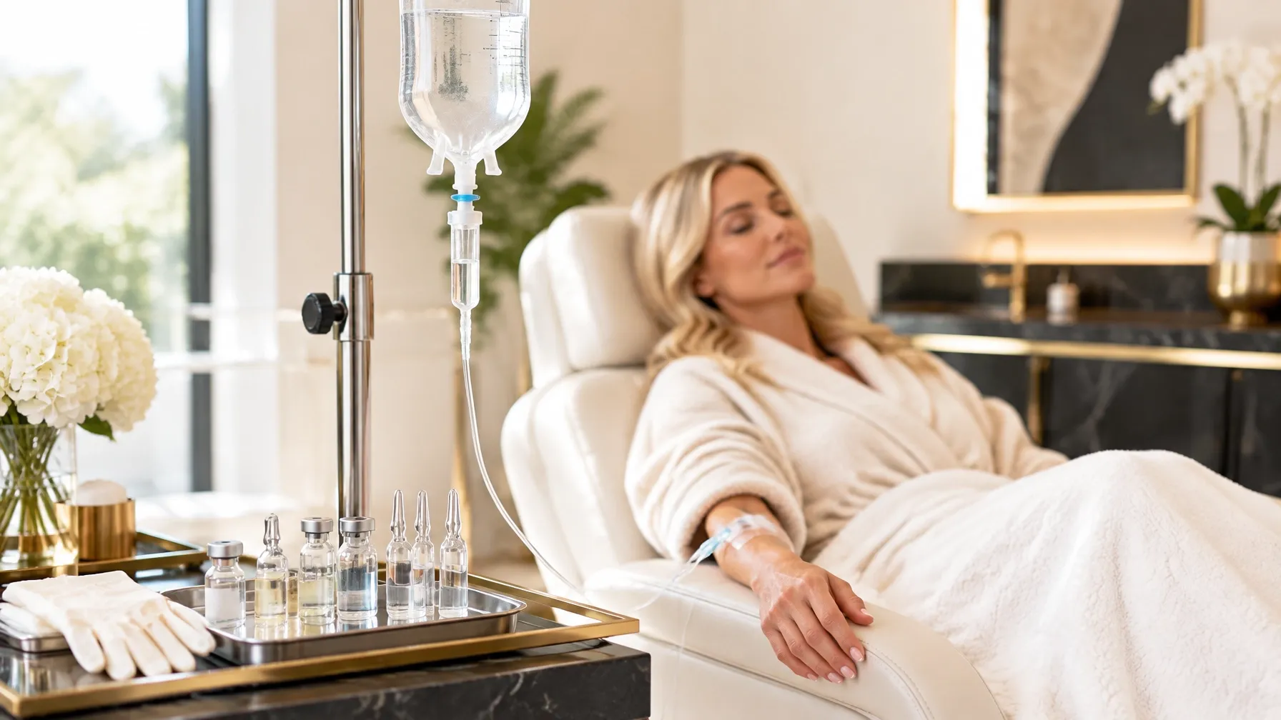 Physician-led IV hydration and vitamin therapy in a private medical treatment suite